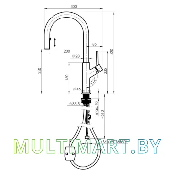 Смеситель Rubineta Bona-33 PO (BO33008) картинка 4